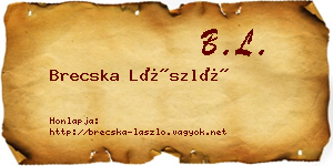Brecska László névjegykártya